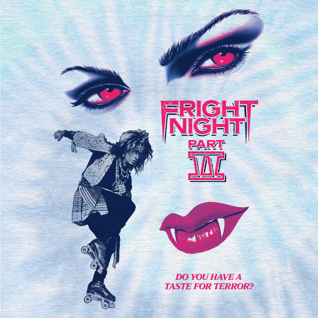 Fright Night Part 2, Peter Vincent, Charlie Brewster, Roller Vampire, 80s, Tie Dye, Horror Shirt